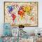 Designart - Vintage World Map Watercolor - Map Framed Canvas Art Print